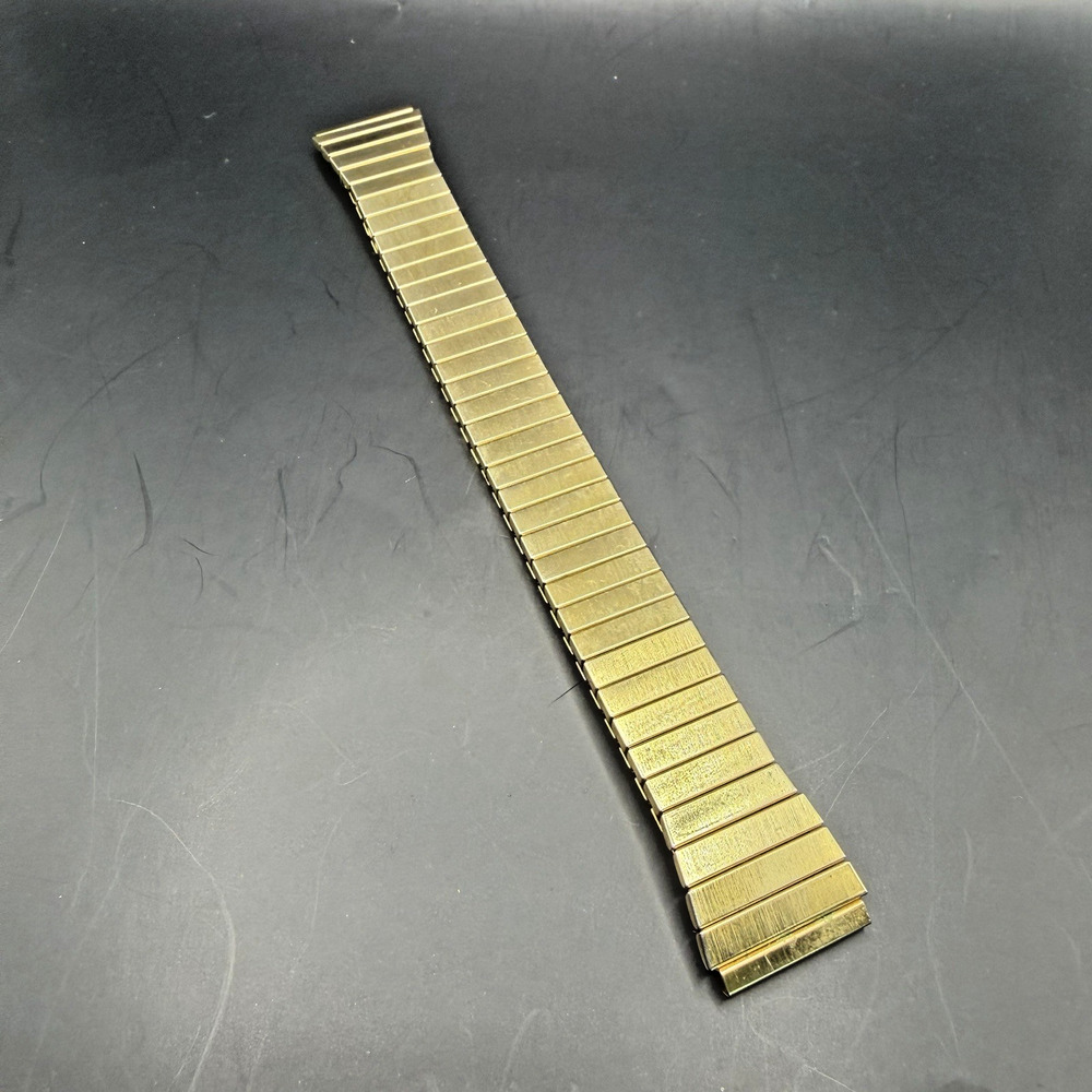 Generic 15mm Gold Tone Stainless Steel Back Stretch Expandable Band Watch Band